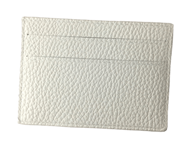White Calfskin Small Credit Card Case